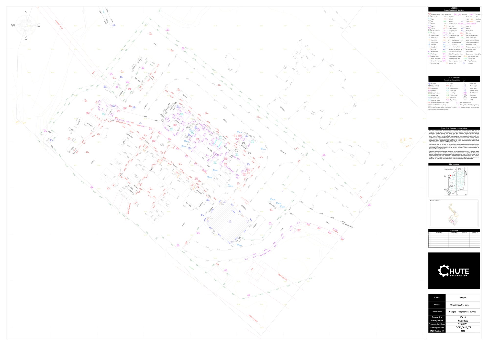 Sample topographical survey drawing, Oweninny, Co. Mayo