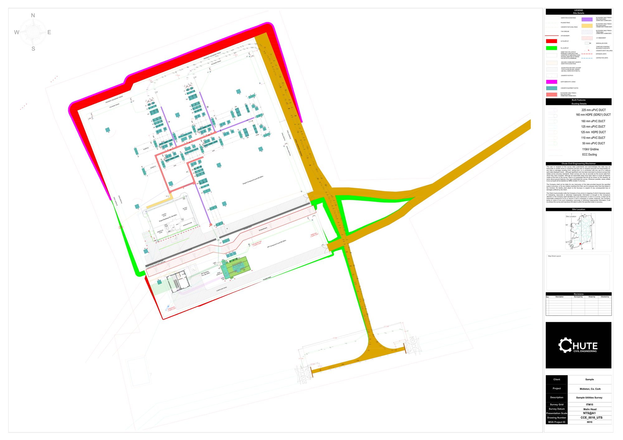 Sample utility survey drawing, Midleton, Co. Cork